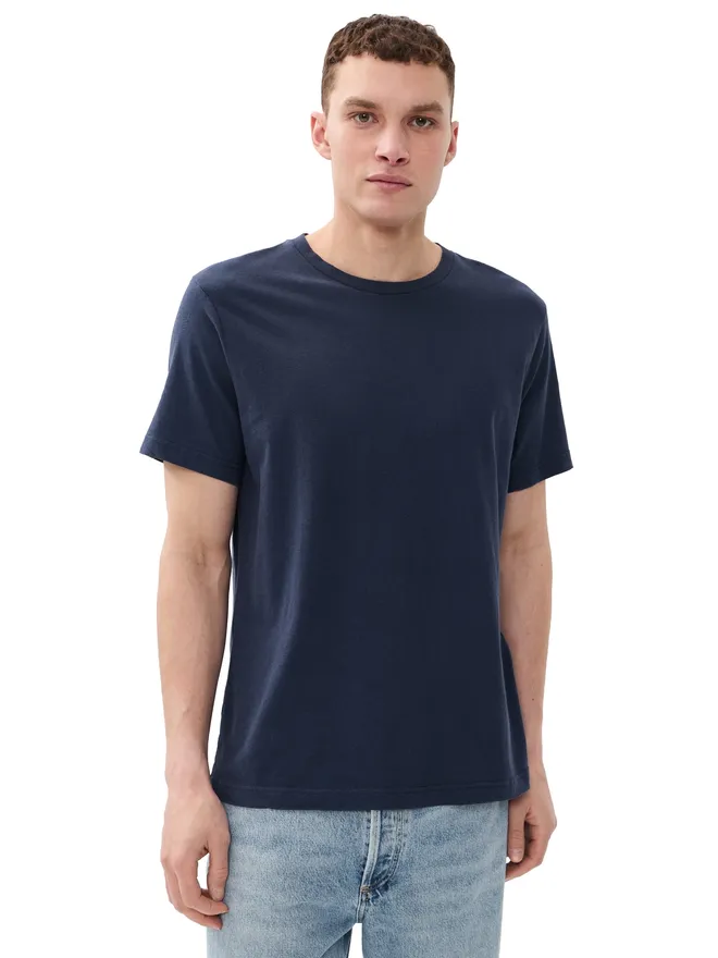 Frescobol Carioca Frescobol Carioca ディニス リネンブレンドTシャツ ミッドナイトブルーの商品画像