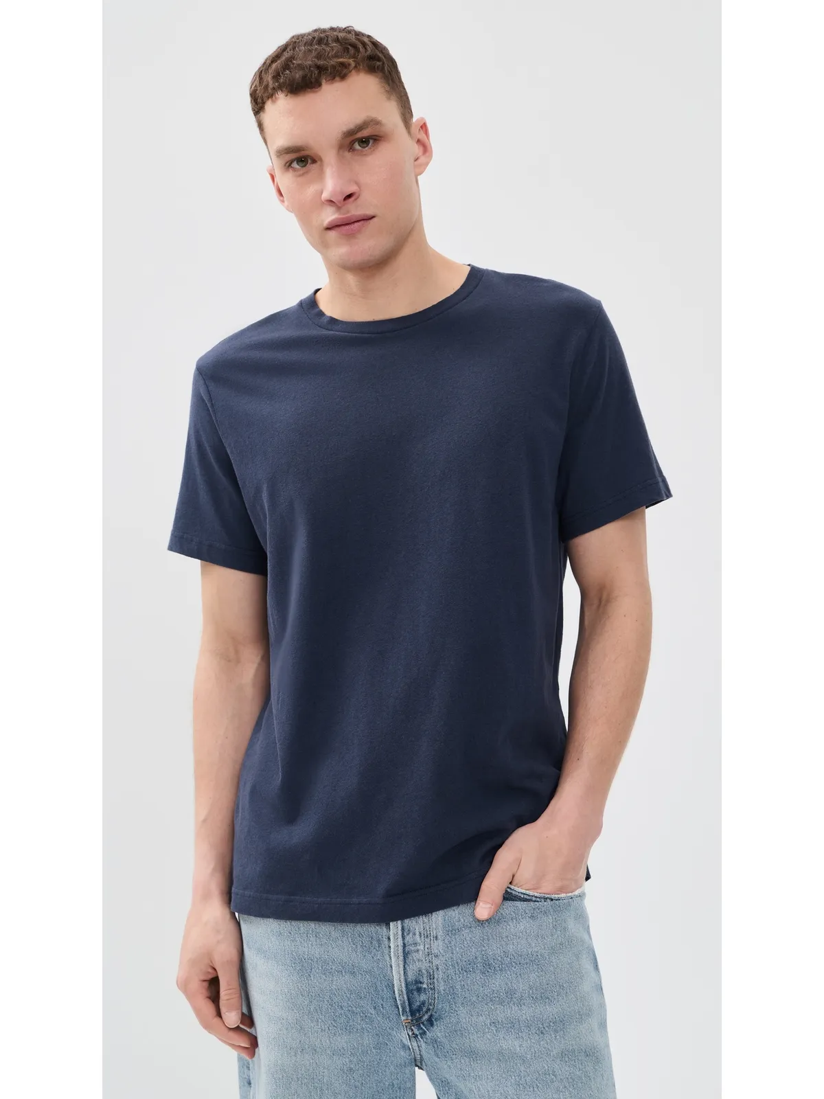 Frescobol Carioca ディニス リネンブレンドTシャツ ミッドナイトブルー - 画像2
