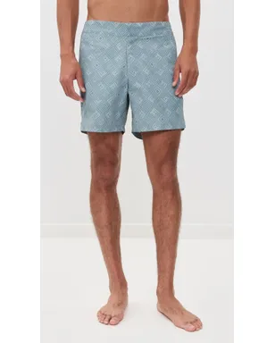 Frescobol Carioca Angra Madeira柄 Porto Swim Shorts コースタルブルー - サムネイル2