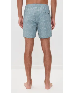 Frescobol Carioca Angra Madeira柄 Porto Swim Shorts コースタルブルー - サムネイル3