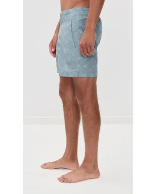 Frescobol Carioca Angra Madeira柄 Porto Swim Shorts コースタルブルー - サムネイル4