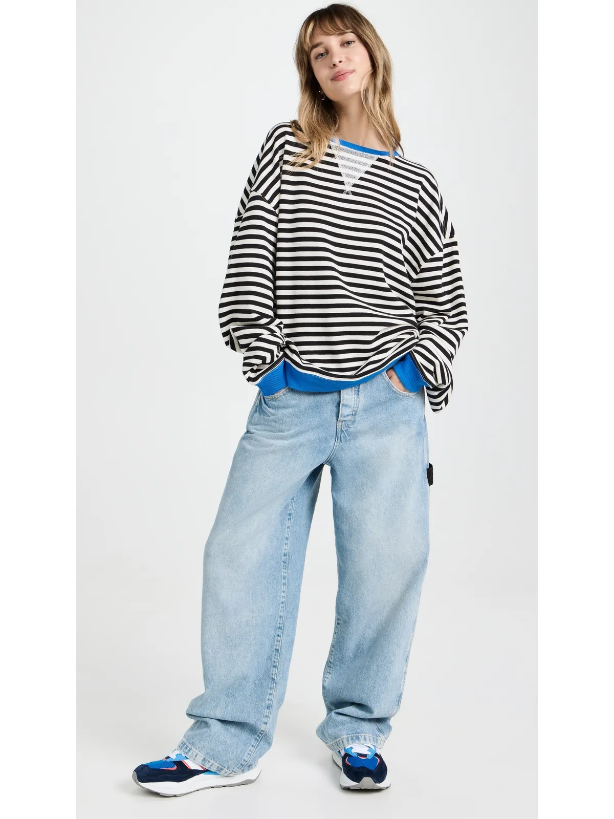 Free People クラシックストライプ クルーネック セーター - 画像5