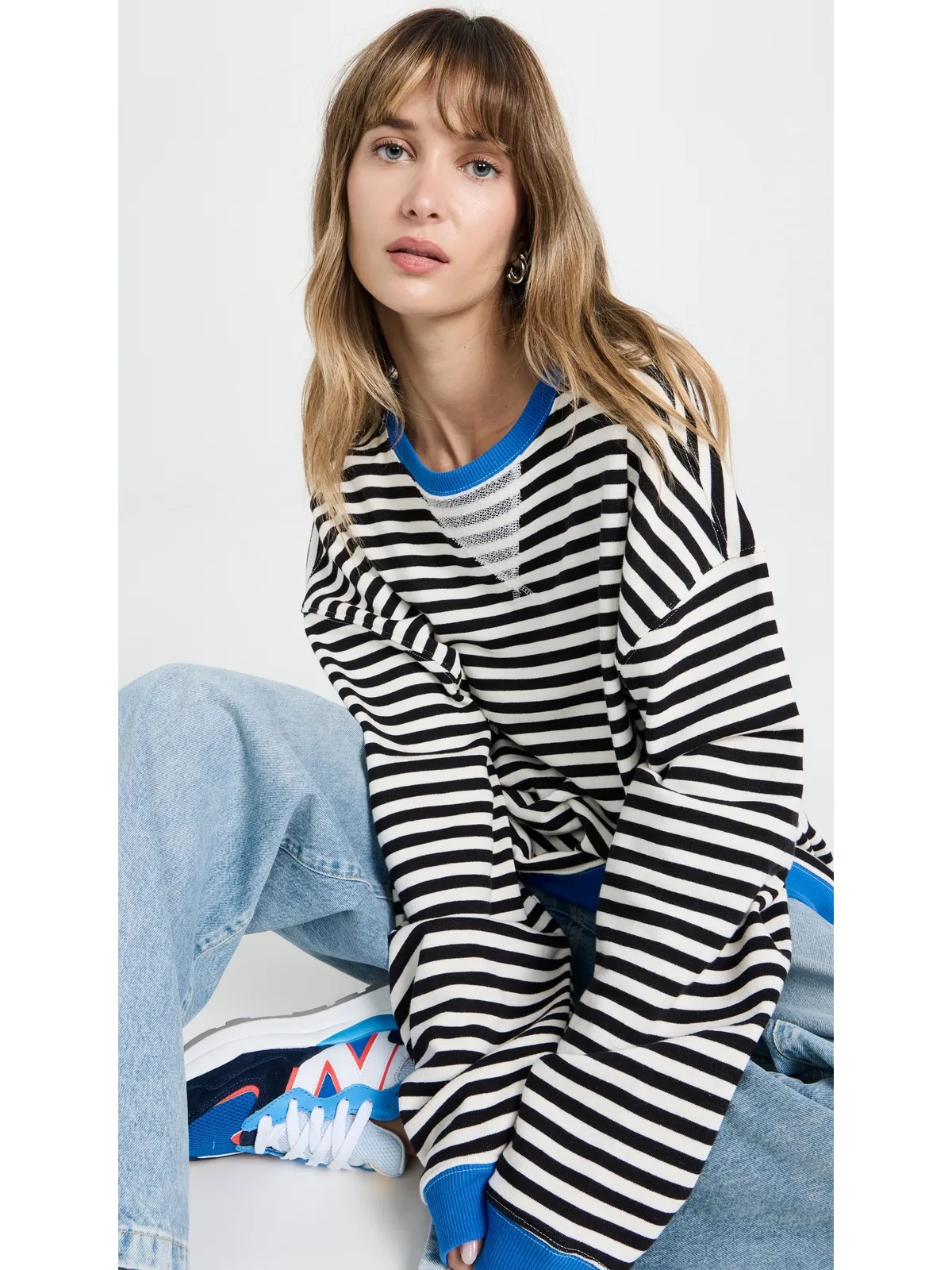 Free People クラシックストライプ クルーネック セーター - 画像2