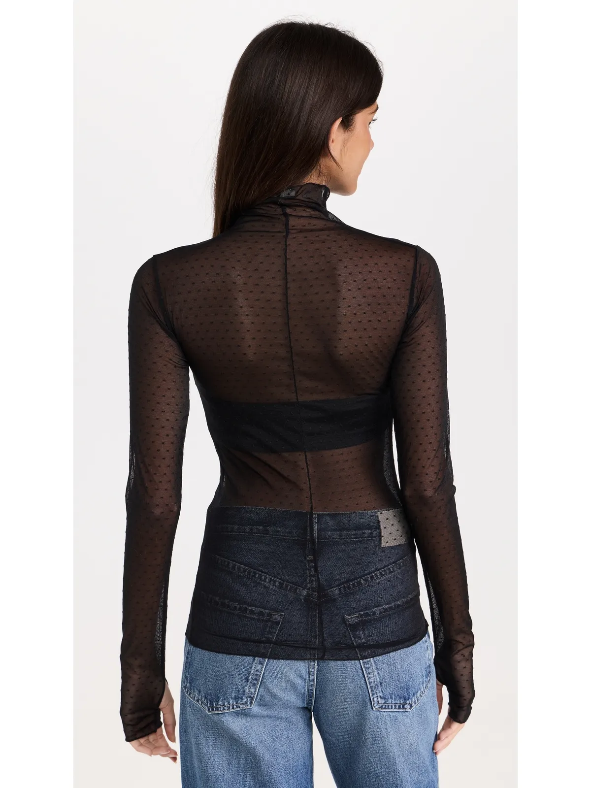 Free People オン・ザ・ドット レイヤリング ブラウス ブラック - 画像3