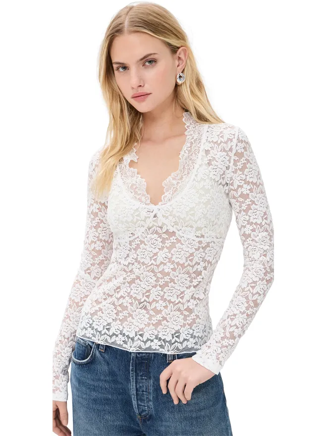 Free People Free People オールデイ レース ロングスリーブ ブラウスの商品画像