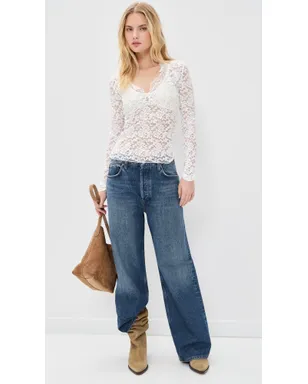 Free People オールデイ レース ロングスリーブ ブラウス - サムネイル5