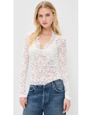 Free People オールデイ レース ロングスリーブ ブラウス - サムネイル2