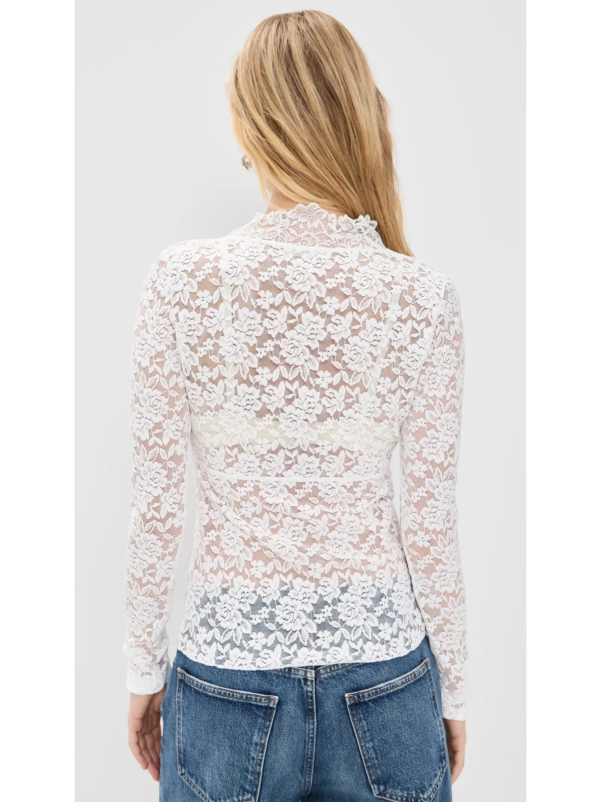 Free People オールデイ レース ロングスリーブ ブラウス - 画像3