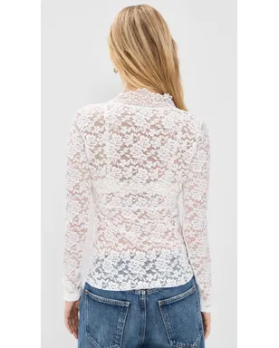 Free People オールデイ レース ロングスリーブ ブラウス - サムネイル3