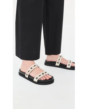 Free People ファインディングス フットベッド サンダル ボーンレザー - サムネイル3