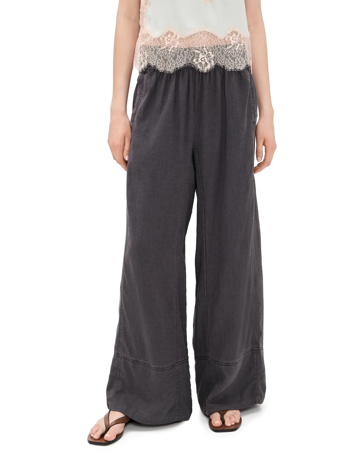 Free People Days End Pull-On Pants Black - 画像1