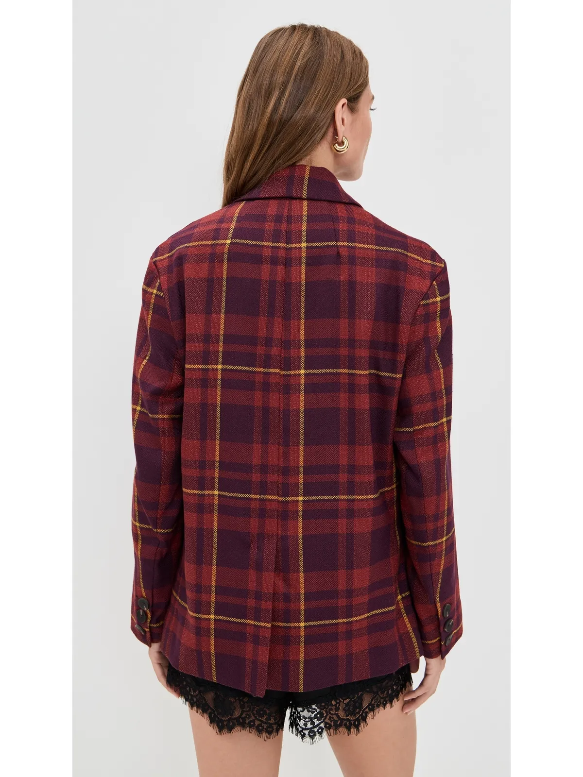 Free People Dean ダブルブレストブレザー プラムコンボ - 画像3