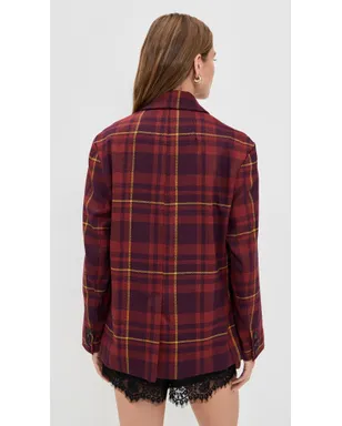 Free People Dean ダブルブレストブレザー プラムコンボ - サムネイル3