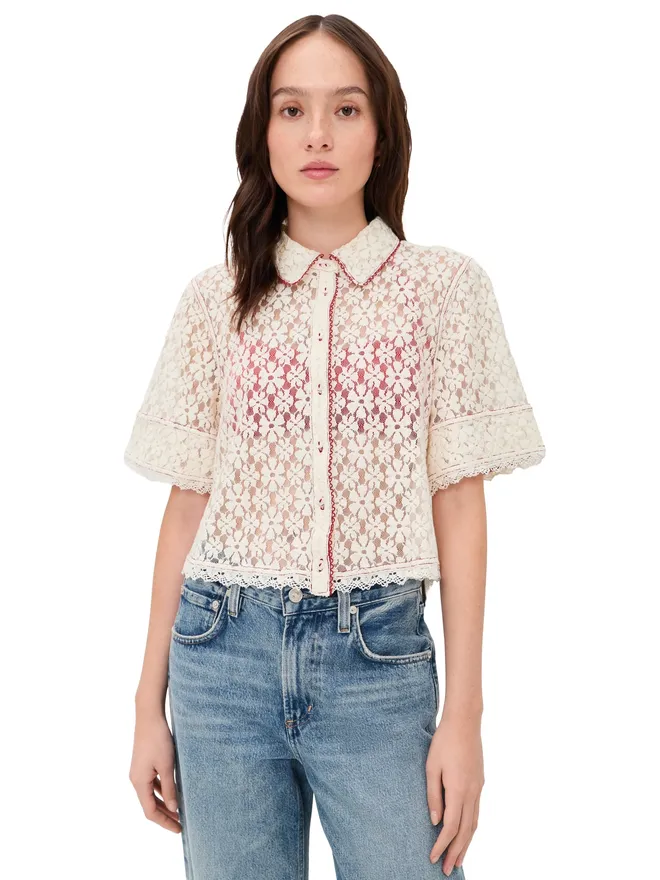 Free People Free People マニー レース ボタンダウン シャツの商品画像