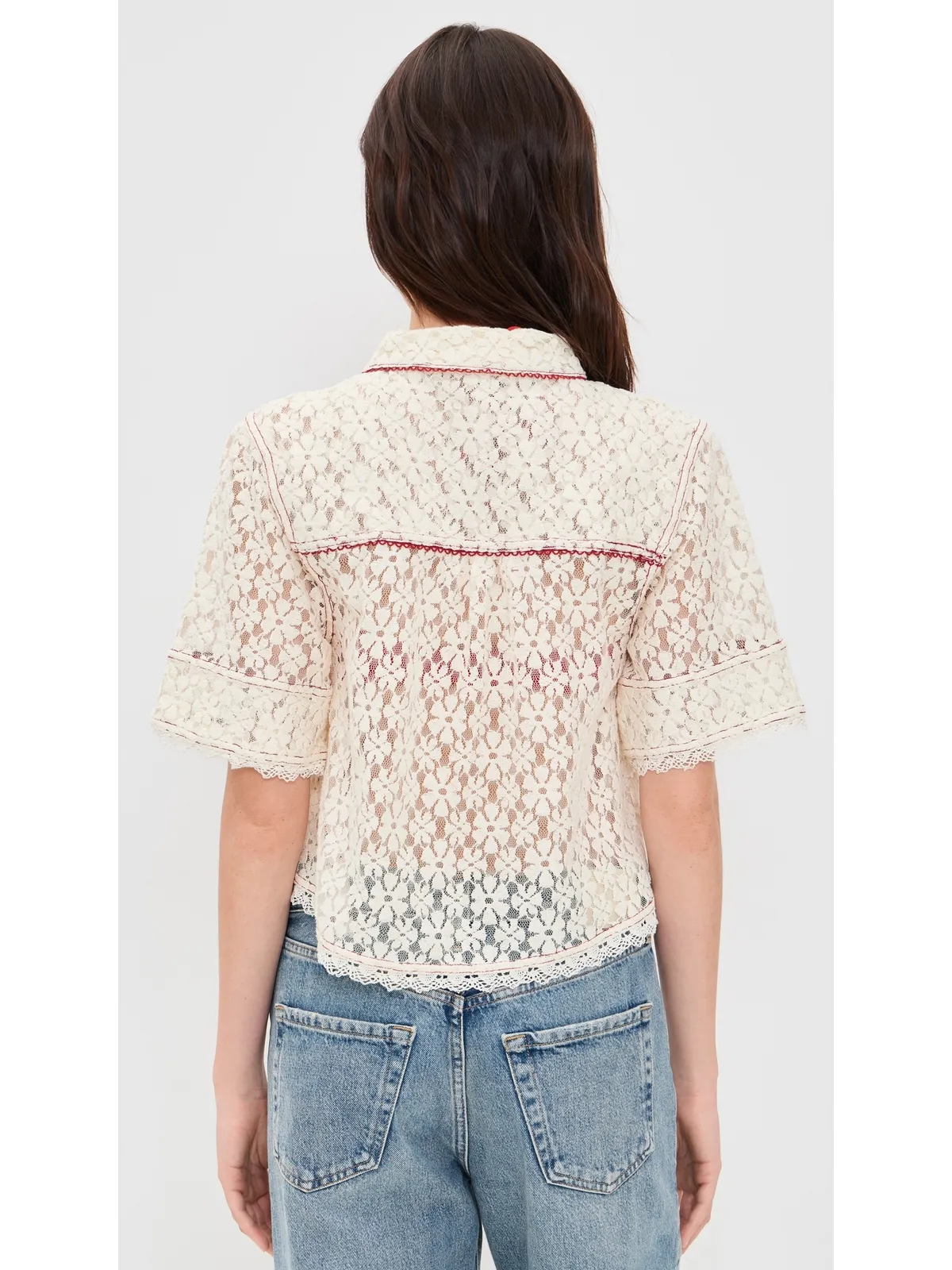 Free People マニー レース ボタンダウン シャツ - 画像3