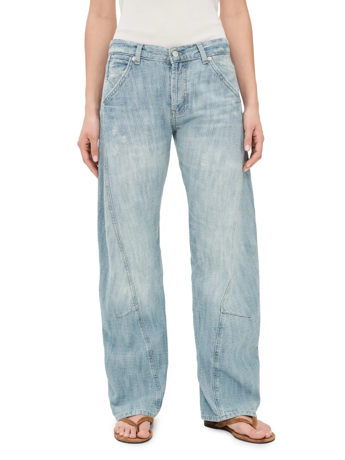 Free People ハイランド ローライズ ボウド ジーンズ アートスクール - 画像1