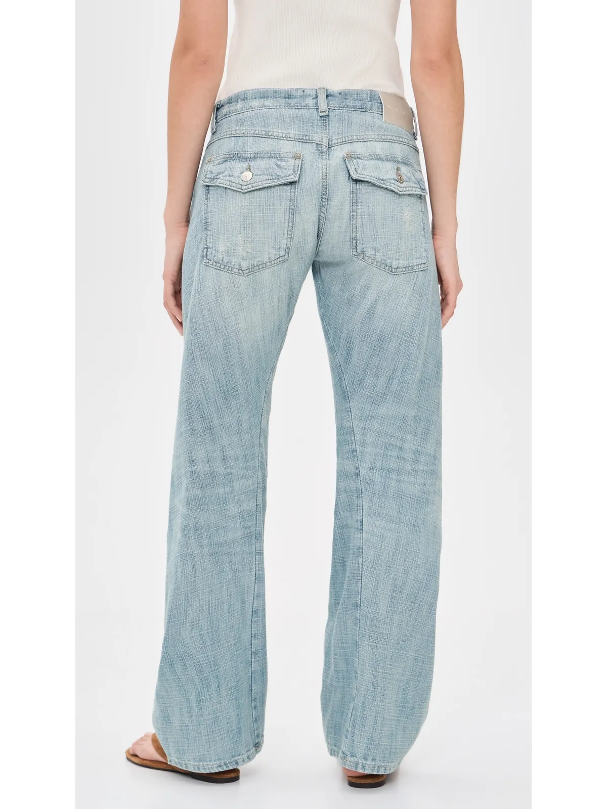 Free People ハイランド ローライズ ボウド ジーンズ アートスクール - 画像3