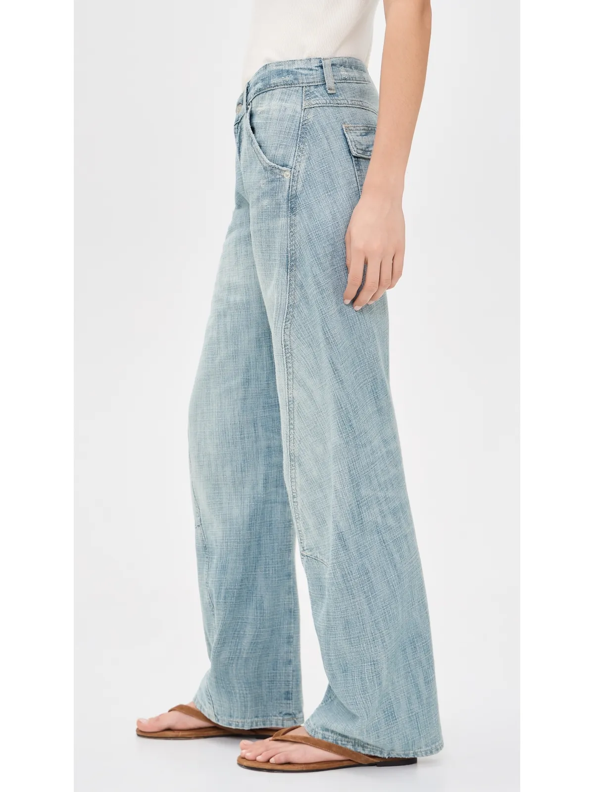 Free People ハイランド ローライズ ボウド ジーンズ アートスクール - 画像4