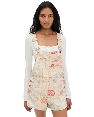 Free People Ziggy Printed Shortalls Sun Drenched Combo - サムネイル1