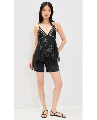 Free People ロビー ビーズ装飾トップ（ブラック） - サムネイル5