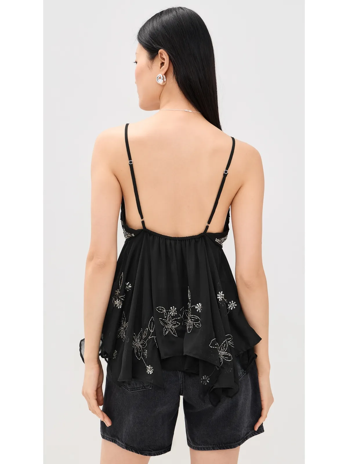 Free People ロビー ビーズ装飾トップ（ブラック） - 画像3