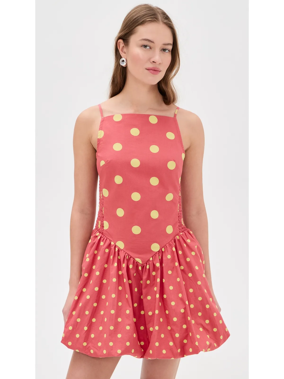 Free People Misty ミニドレス レッドコンボ - 画像2