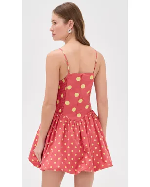 Free People Misty ミニドレス レッドコンボ - サムネイル3