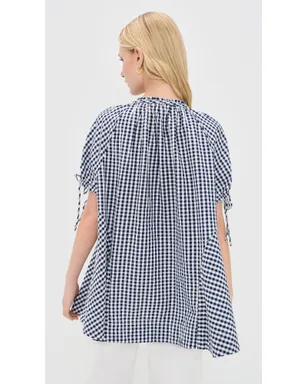 Free People ファーリ― ギンガム チュニック ネイビー コンボ - サムネイル3