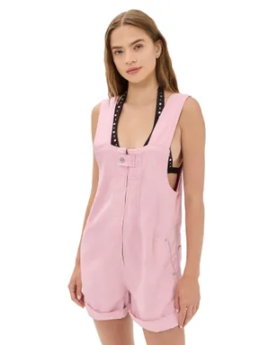 Free People ジュード ショートオーバーオール ピンク パルフェ - サムネイル1