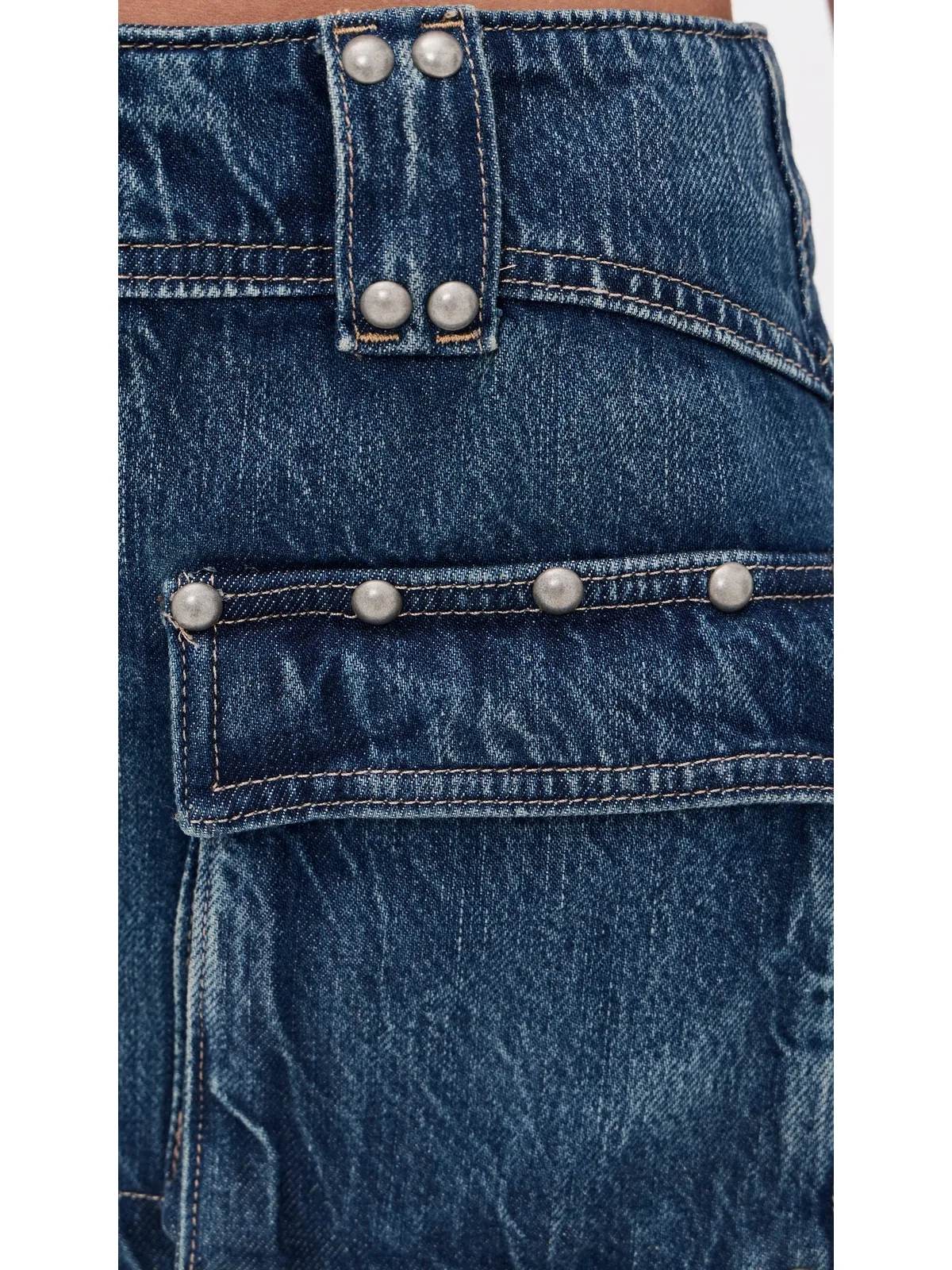 Free People ヘラ スタッズ付きデニムミニスカート - 画像6