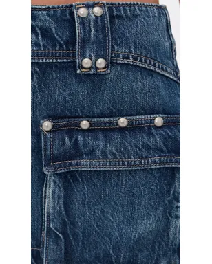Free People ヘラ スタッズ付きデニムミニスカート - サムネイル6