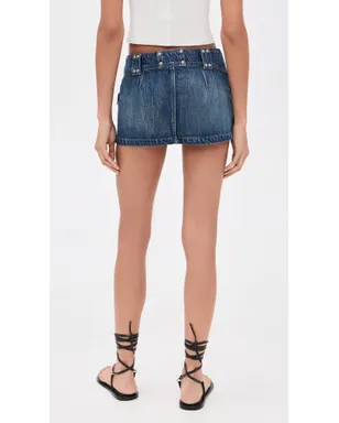 Free People ヘラ スタッズ付きデニムミニスカート - サムネイル3