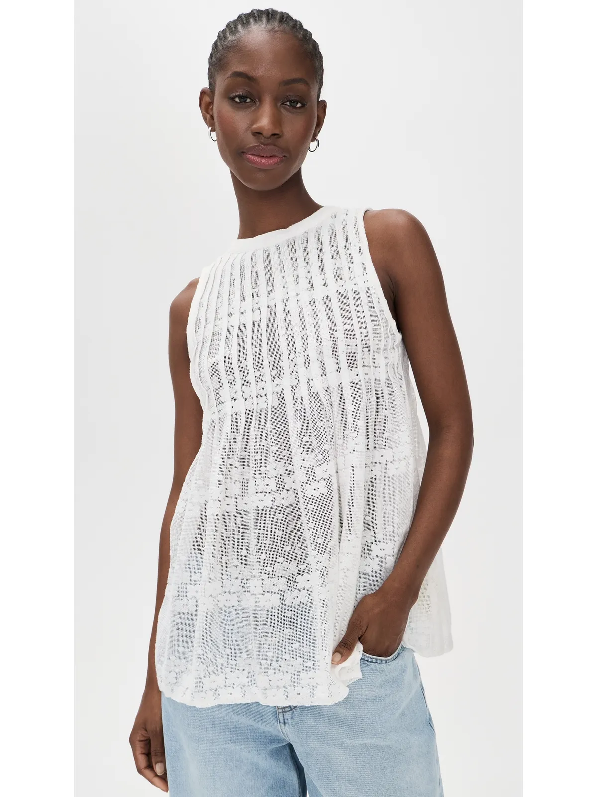 Free People ムーンマジック メッシュ チュニックトップ - 画像2