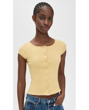 Free People Most Wanted Cardigan Yellow - サムネイル2