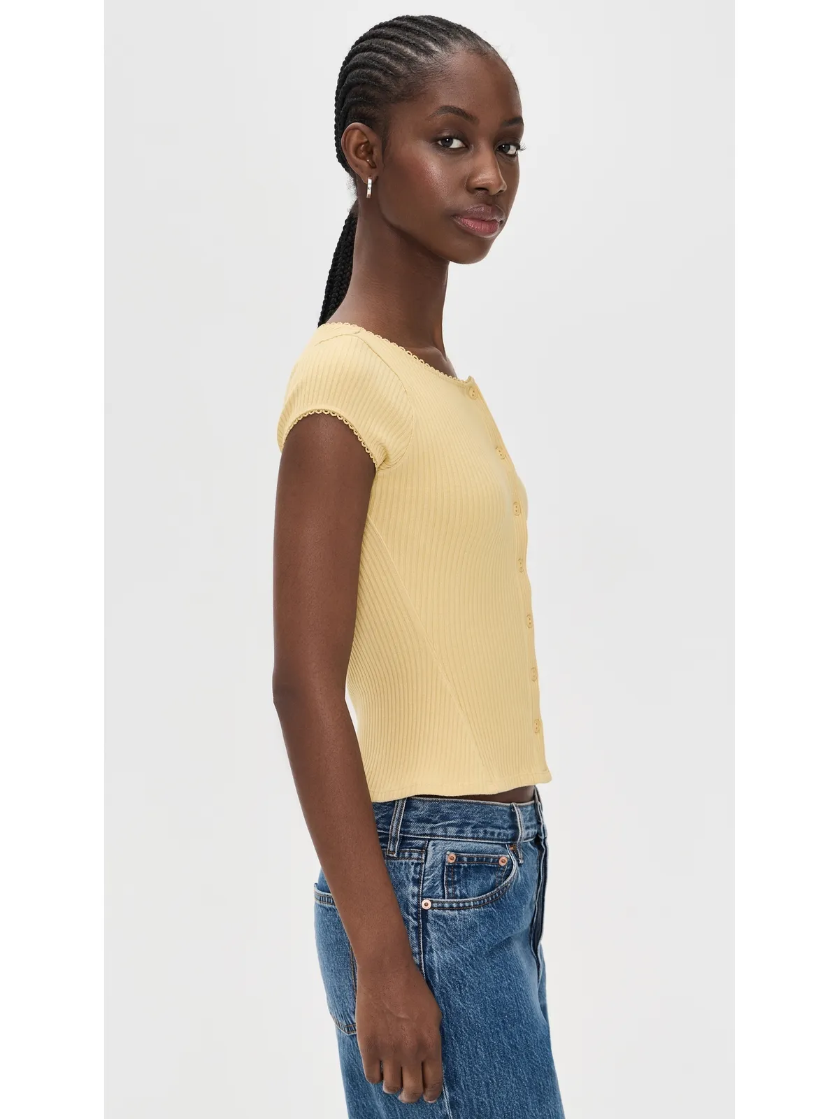 Free People Most Wanted Cardigan Yellow - 画像4