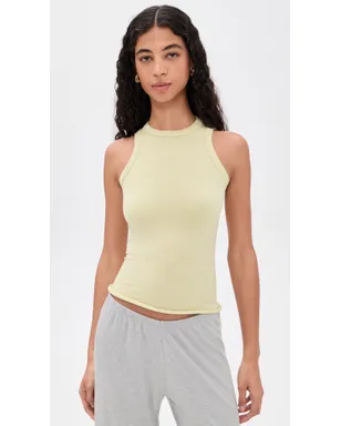 Free People ストライプ柄ソフトシームレスタンクトップ バターイエローコンボ - サムネイル2