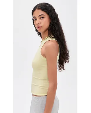 Free People ストライプ柄ソフトシームレスタンクトップ バターイエローコンボ - サムネイル4