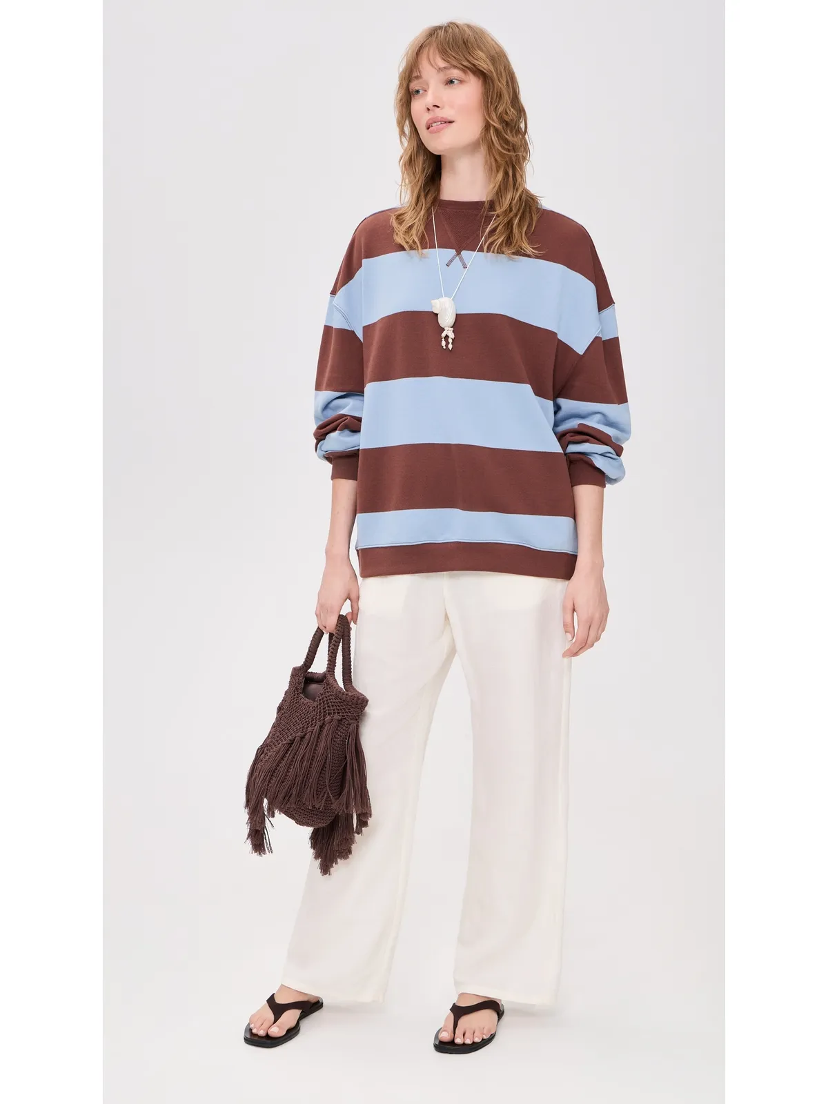 Free People クラシックストライプ プルオーバー ペリウィンクル コンボ - 画像5