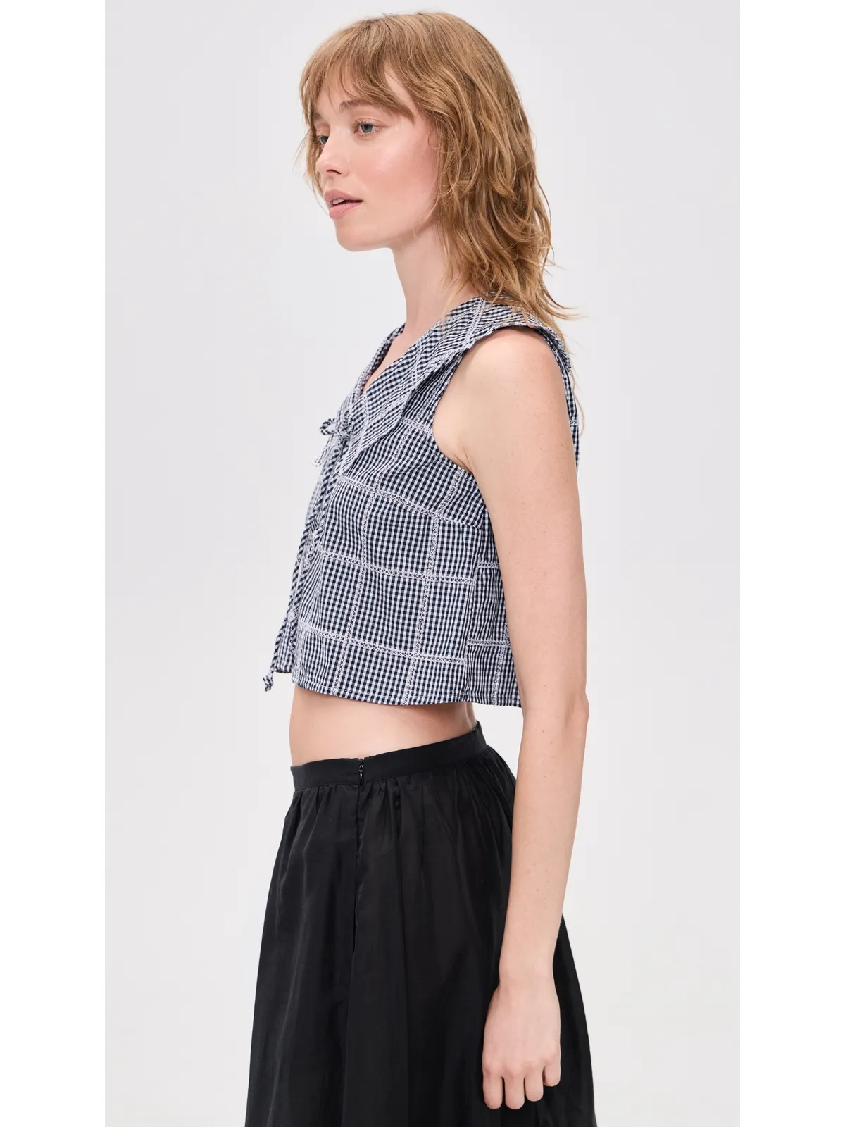 Free People Waiting For Me トップ ネイビーコンボ - 画像4