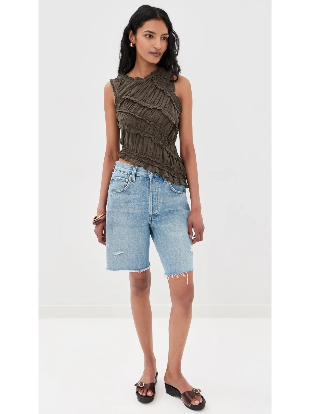 Free People ピンクサンズ スモックトップ チョコレート - 画像5