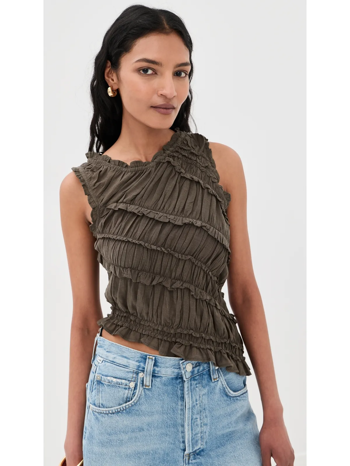 Free People ピンクサンズ スモックトップ チョコレート - 画像2
