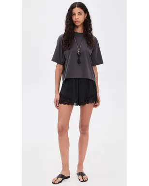Free People ミートミー・イン・ザ・ミドル タップ サテンショーツ - サムネイル5