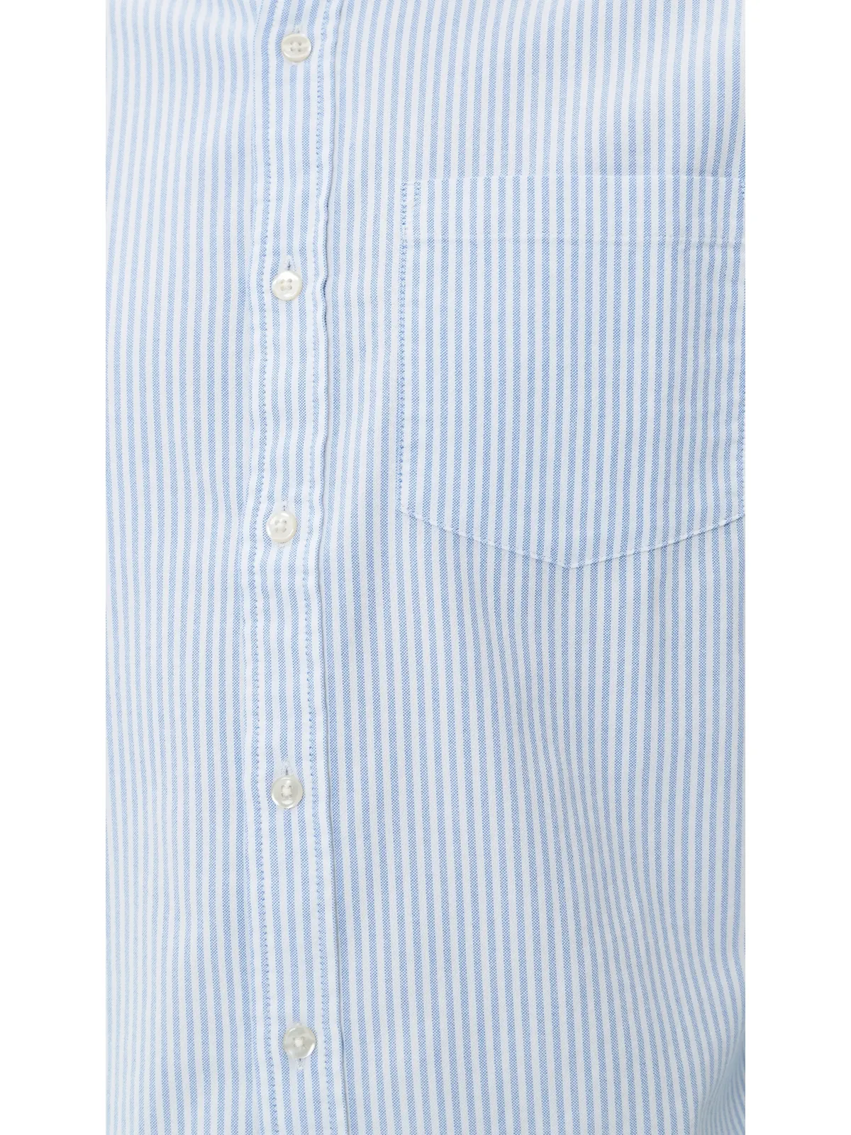 Fair Harbor サルティ オックスフォードシャツ ライトブルー ストライプ - 画像6