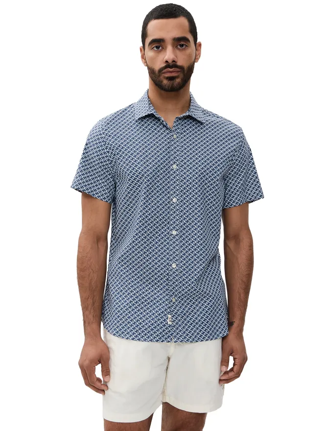 Fair Harbor Fair Harbor ショートスリーブ ウィンドワード シャツ ネイビー Geo柄の商品画像
