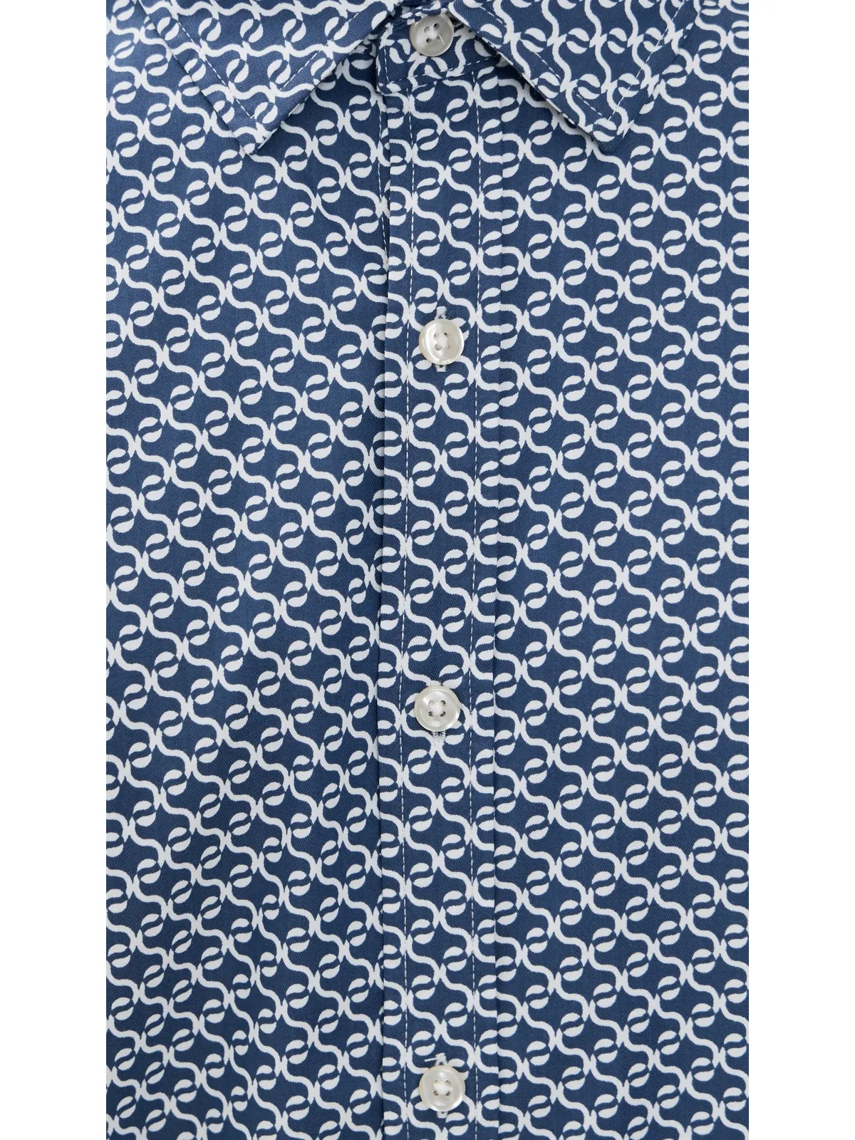 Fair Harbor ショートスリーブ ウィンドワード シャツ ネイビー Geo柄 - 画像6