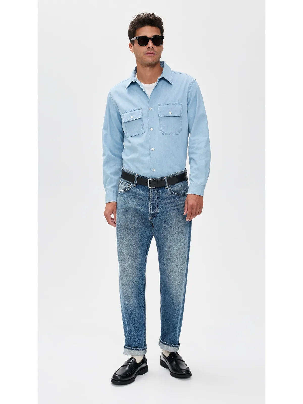 Knickerbocker パシフィック デニム シャツ ライトウォッシュ インディゴ - 画像5