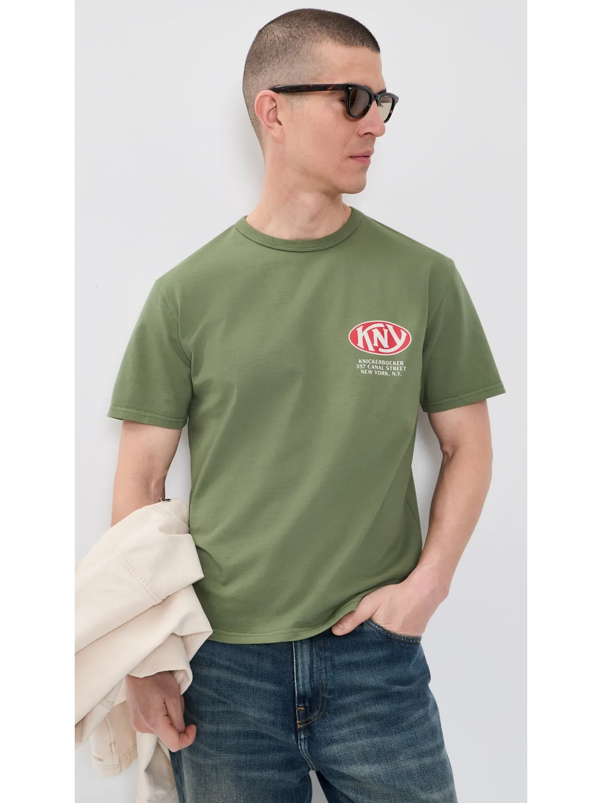 Knickerbocker ヘヴィウェイトTシャツ オリーブ - 画像2