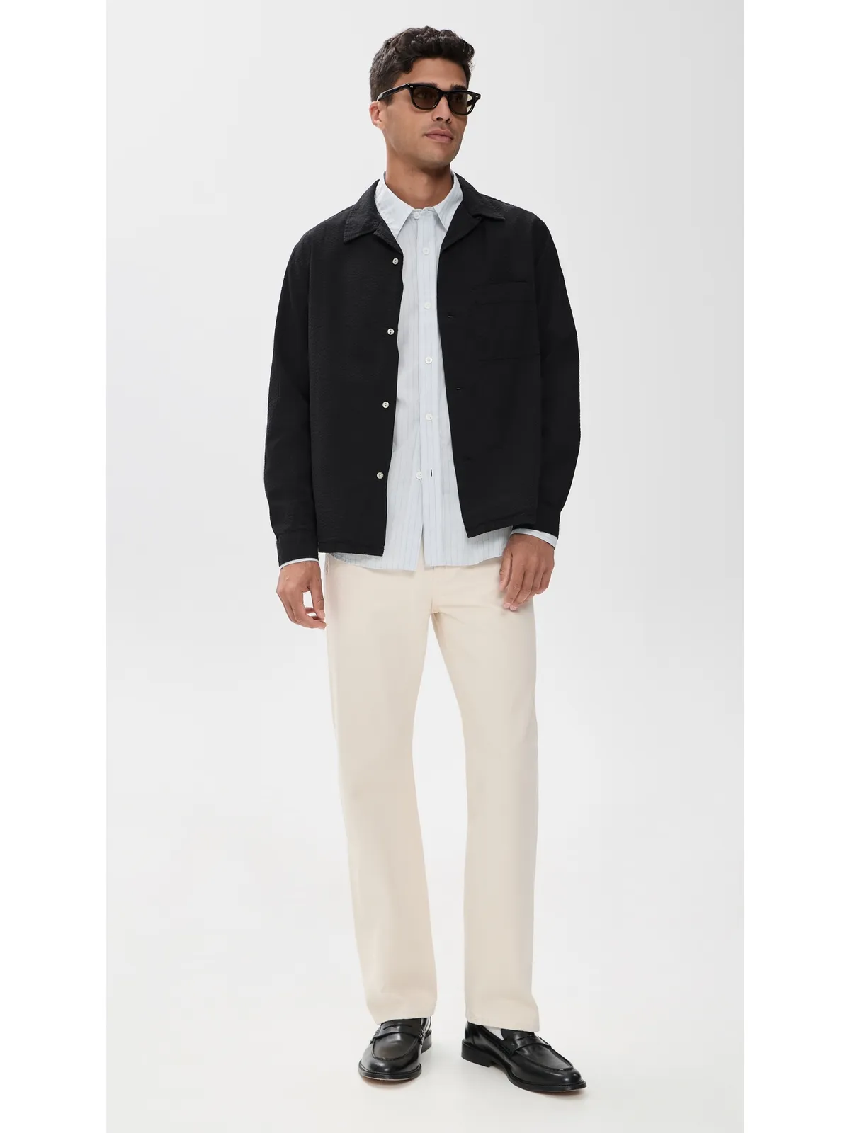 Knickerbocker Fulton シアサッカーシャツ ブラック - 画像5