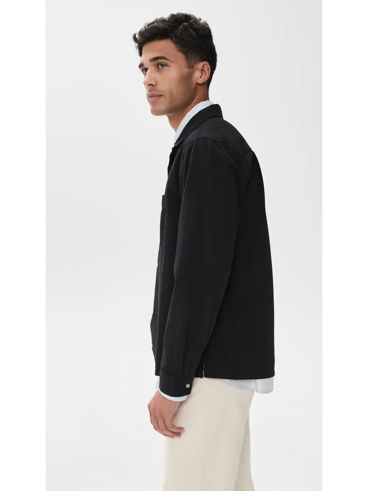 Knickerbocker Fulton シアサッカーシャツ ブラック - 画像4