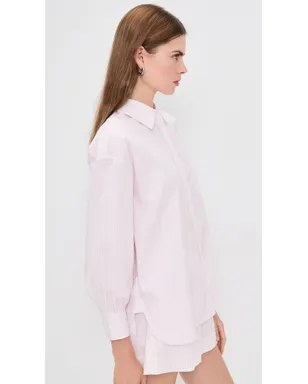 Suzie Kondi カッパ ボタンアップシャツ ブラッシュストライプ - サムネイル5
